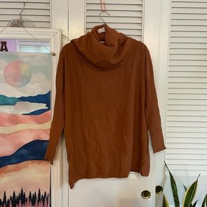 NWT Brown Cowl-Neck Sweater